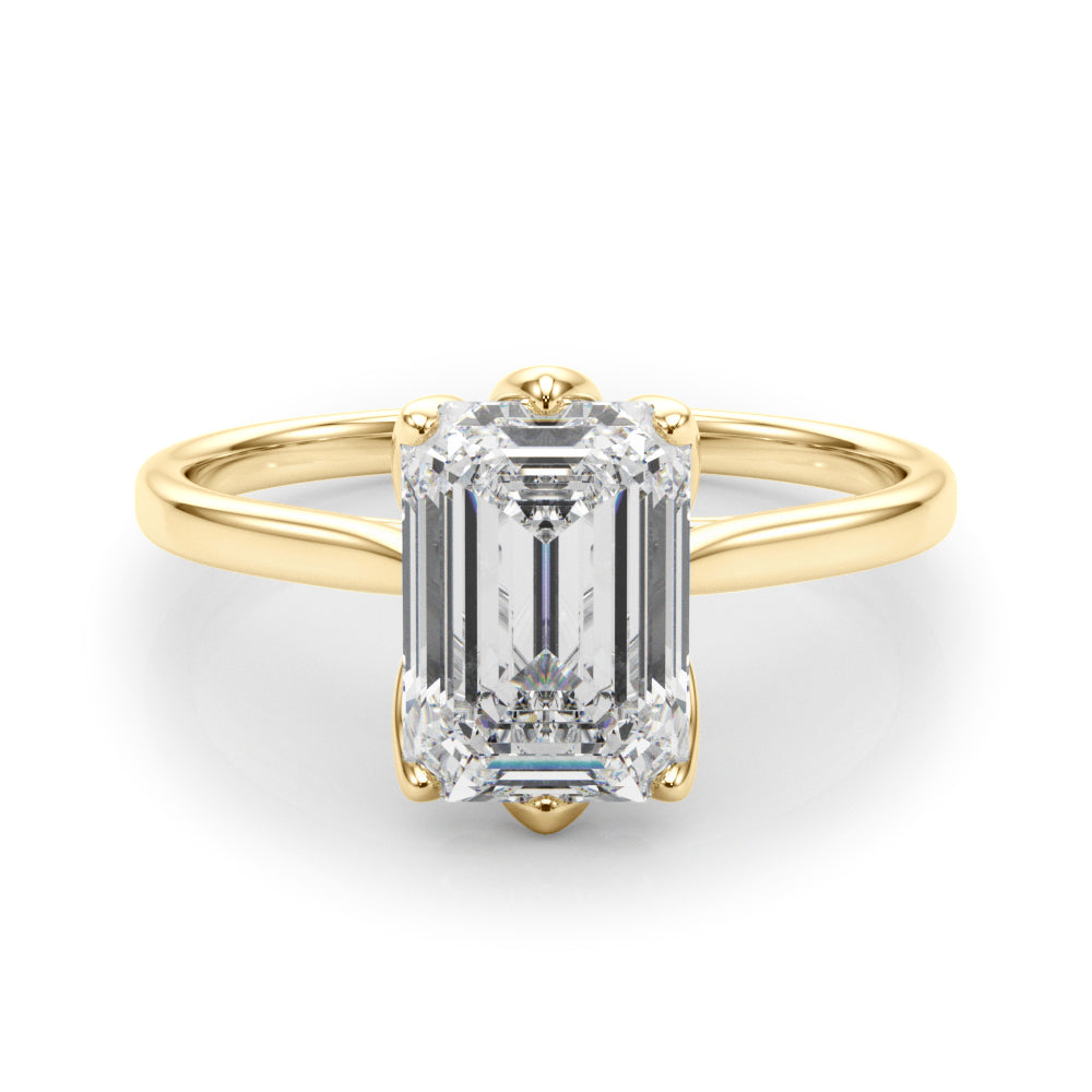 Esme Emerald Lab Grown Diamond Solitaire Engagement Ring IGI Certified-VIRABYANI
